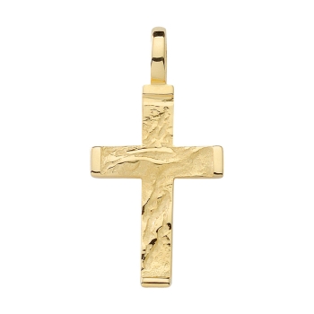 Anhänger Kreuz gehämmert Gold