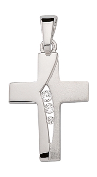 Anhänger Kreuz Zirkonia 13x18mm Silber 925