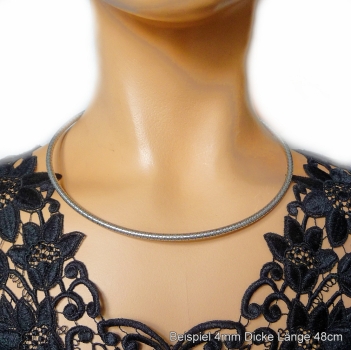 Exklusives Collier Edelstahl La-Ola 4-6,5mm mit Bajonettverschluss 38-55cm