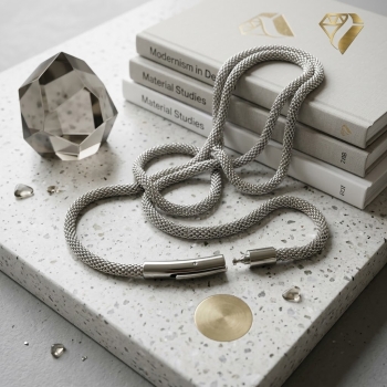 Kette Collier Mesh 3,2mm mit Clickverschluss Edelstahl