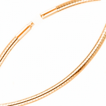 Collier Omegareifen 1,3mm Bajonett rose vergoldet 925 Silber 40cm