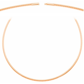 Collier Omegareifen 1,3mm Bajonett rose vergoldet 925 Silber 40cm
