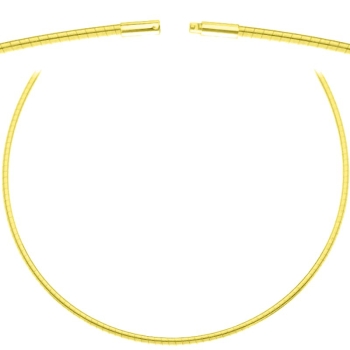 Collier Omegareifen 1,9mm Bajonett vergoldet 925 Silber 40cm