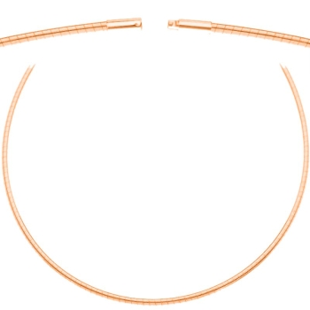 Collier Omegareifen 1,9mm Bajonett rose vergoldet 925 Silber 40cm