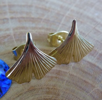 Stecker 12mm Ginkgoblatt 8Kt 333 GOLD