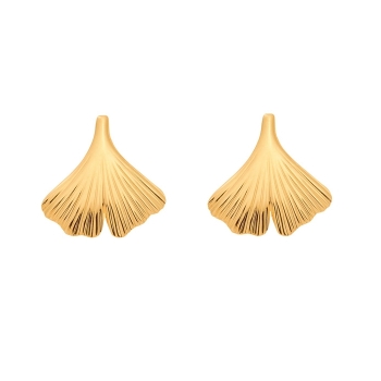 Stecker 12mm Ginkgoblatt 8Kt 333 GOLD