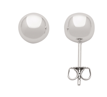 Ohrstecker 8mm rhodiniert Kugel Silber 925