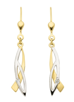 Brisur Ohrhänger Zirkonia 8Kt 333 GOLD