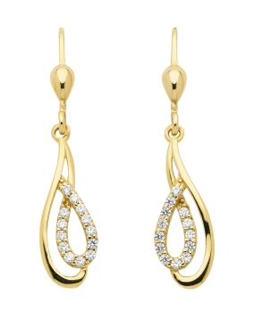 Brisur Ohrhänger Zirkonia 8Kt 333 GOLD