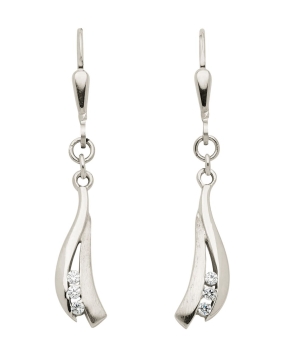 Brisur Ohrhänger Zirkonia 8Kt 333 WEISSGOLD