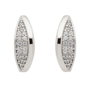 Creole 14,4x5,1mm Zirkonia 8Kt 333 WEISSGOLD