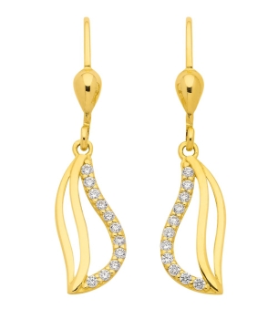 Brisur Ohrhänger Zirkonia 8Kt 333 GOLD