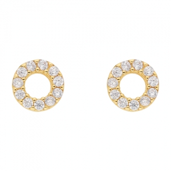 Ohrstecker 6,2mm rund Zirkonia 8Kt 333 GOLD