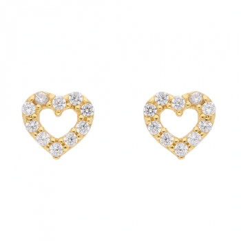 Stecker 5,6mm Zirkonia Herz 8Kt 333 GOLD