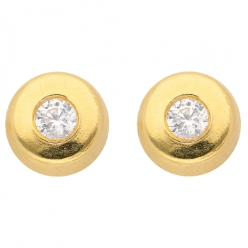 Ohrstecker 4,8mm rund Zirkonia 8Kt 333 GOLD