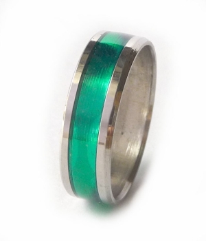 Ring Edelstahl mit Kunststoffeinlage grün