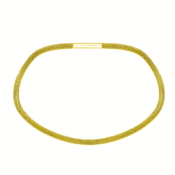 Exklusive Schlauchkette 3,2-6mm Collier Silber 925 vergoldet mit Bajonettverschluss 42cm