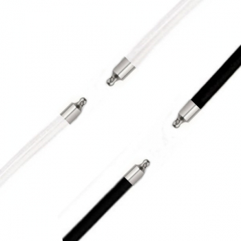 Collier Kautschuk schwarz oder transparent 5mm für Wechselschliesse