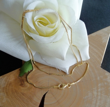 Collier Kette 1mm Venezianer vergoldet Silber 925 42cm