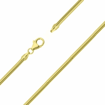 Kette Schlange 1,2mm rund vergoldet Silber 925 38cm