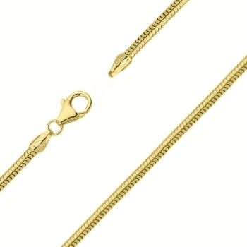 Kette Schlange 1,6mm rund vergoldet Silber 925 42cm