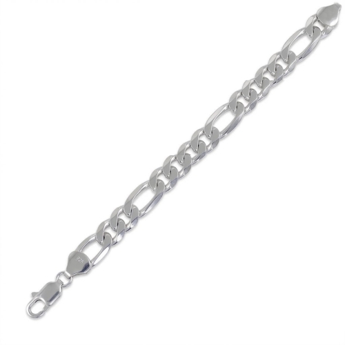 Armband 9mm Figarokette flach Silber 925 21, 22cm