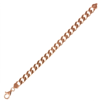 Armband 11,3mm Panzerkette Silber 925 rosé vergoldet 20-21cm