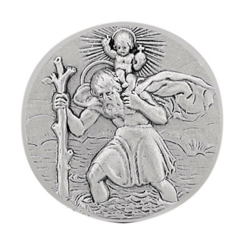 Autoplakette Christophorus rund Silber 925