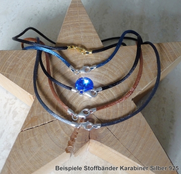 Collier Stoffbänder 2,8mm 26 Farben mit Karabiner