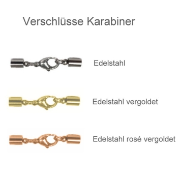 Collier Baumwollkordel 4 mm mit Karabiner Edelstahl