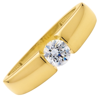 Ring Solitär Zirkonia 5mm 8Kt 333 Gold