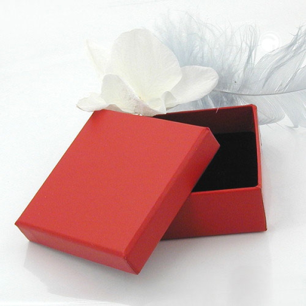 Schmuckschachtel 6x6 für Kette/Ohrring rot Kartonage