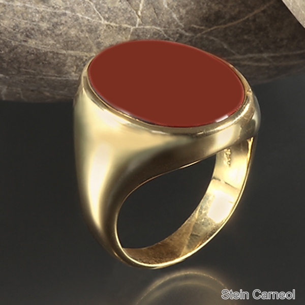 Siegelring ovale Platte Carneol 21x16,5mm 585 Gold