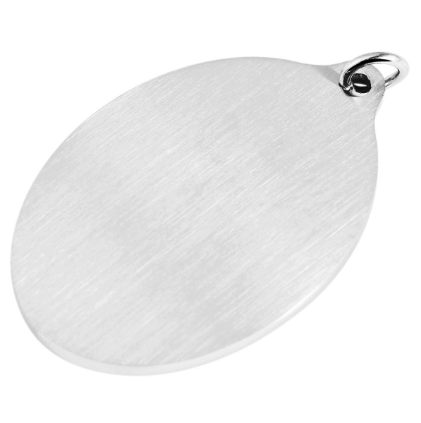 Anhänger Gravurplatte oval 43x29 mattiert Edelstahl