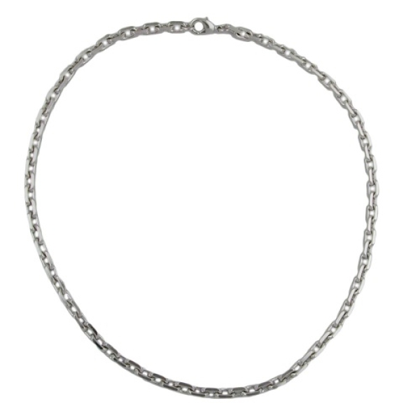 Kette 6mm Ankerkette rhodiniert diamantiert 50cm