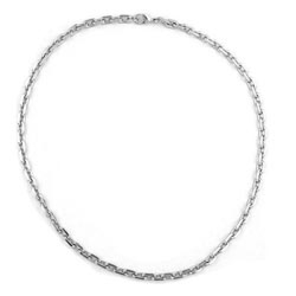 Kette 6mm Ankerkette rhodiniert diamantiert 50cm