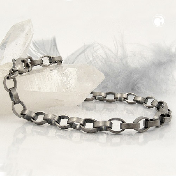 Armband, 5mm Ankerkette altsilber