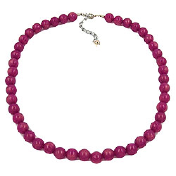 Kette 10mm Kunststoffperlen beere-violett-glänzend 45cm