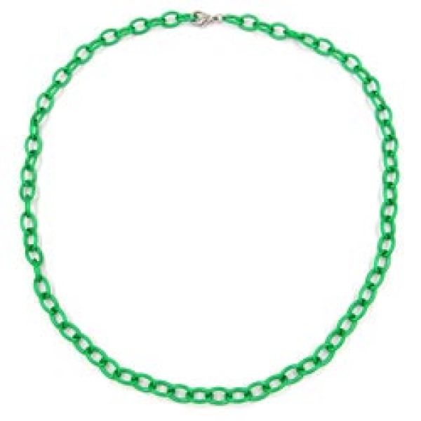 Kette 7mm Eloxalkette Anker weit oval grün-matt Aluminium 50cm