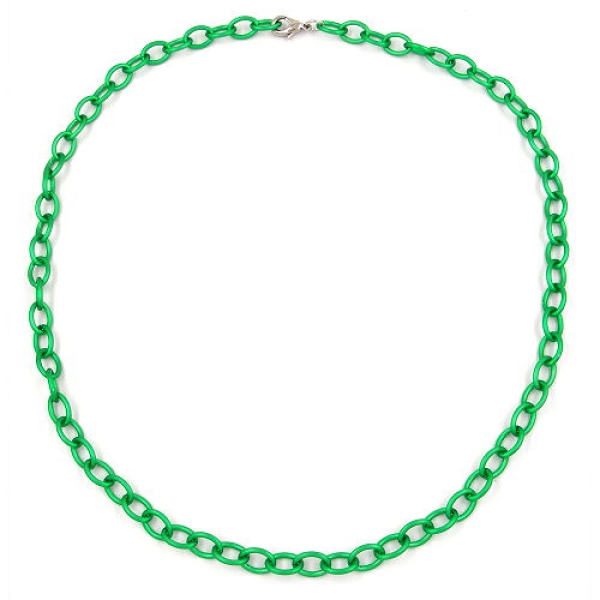Kette 7mm Eloxalkette Anker weit oval grün-matt Aluminium 50cm