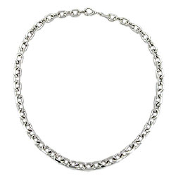 Kette 9mm Ankerkette rhodiniert diamantiert 50cm