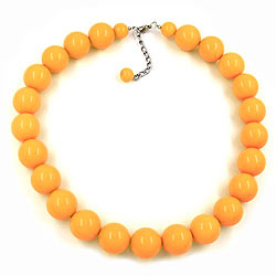 Kette 20mm Perlen Kunststoff gelb-glänzend 50cm
