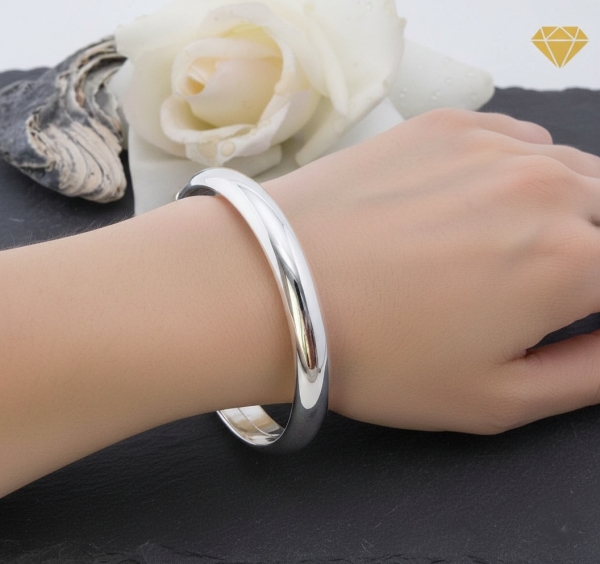 Armreif gewölbt oval 925 Sterling Silber 12mm