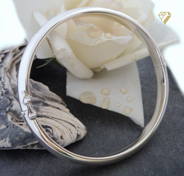 Armreif 6mm gewölbt oval 925 Sterling Silber