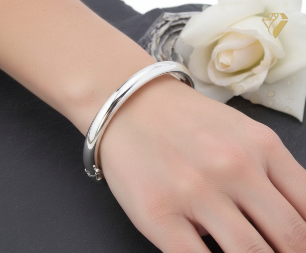 Armreif 8mm gewölbt oval 925 Sterling Silber