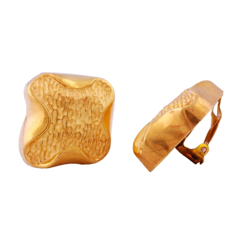 Clip Ohrring ca.27x29mm Kreuz goldfarben glänzend Kunststoff