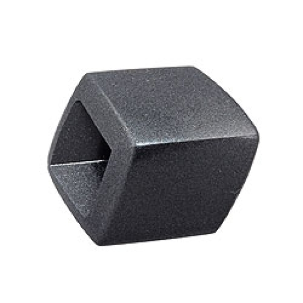 Tuchring 45x36x18mm Sechseck grau-anthrazit-metallic glänzend Kunststoff