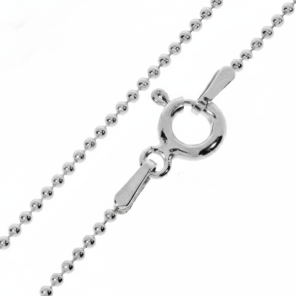 Collier Kugel Kette 1,1mm Silber 925, vergoldet oder rose vergoldet 40cm