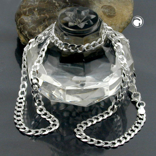 Kette 4,5mm flache Panzerkette Silber 925 55cm