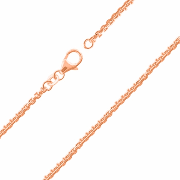 Kette Collier Venezianer 2mm rund Silber 925 rosé vergoldet 42cm